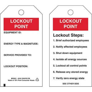 BRADY 50194 Lockout Tag 5-3/4 x 3 Inch OSHA - Pack of 10 | AA7HEN 15Y683