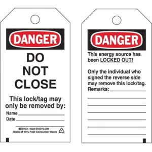 BRADY 50266 Danger Tag Do Not Close Econ Poly PK25 | AH4ZRX 35TJ53