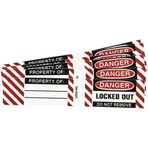 BRADY 50280 Padlock Label 3/4 Inch H 4 1/2 Inch Width - Pack Of 6 | AA7HDQ 15Y662