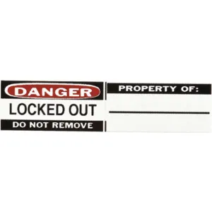 BRADY 50289 Padlock Label 4/5 Inch H 1-1/9 Inch Width - Pack Of 6 | AA7HDM 15Y659