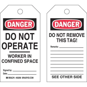 BRADY 50290 Danger Tag Do not Operate Econ Poly PK25 | AH4ZTC 35TJ58