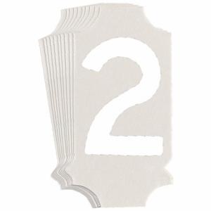 BRADY 5040P-2 Numbers And Letters Labels, 1 Inch Character Height, Non-Reflective, Gothic, White, 10 PK | CT3GRL 800N38