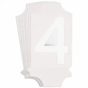 BRADY 5040P-4 Numbers And Letters Labels, 1 Inch Character Height, Non-Reflective, Gothic, White, 10 PK | CT3GRE 800N40