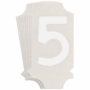 BRADY 5040P-5 Numbers And Letters Labels, 1 Inch Character Height, Non-Reflective, Gothic, White, 10 PK | CT3GRH 800N41