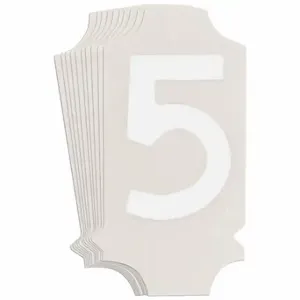 BRADY 5040P-5 Numbers And Letters Labels, 1 Inch Character Height, Non-Reflective, Gothic, White, 10 PK | CT3GRH 800N41