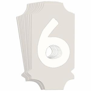 BRADY 5040P-6 Numbers And Letters Labels, 1 Inch Character Height, Non-Reflective, Gothic, White, 10 PK | CT3GMF 800N42