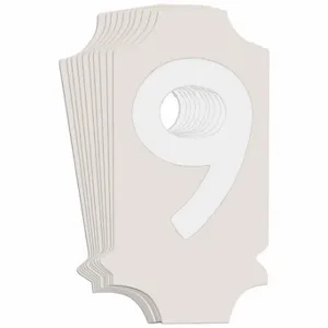 BRADY 5040P-9 Numbers And Letters Labels, 1 Inch Character Height, Non-Reflective, Gothic, White, 10 PK | CT3GMJ 800N45