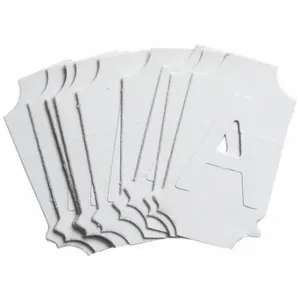 BRADY 5040P-A Numbers And Letters Labels, 1 Inch Character Height, Non-Reflective, Gothic, White, 10 PK | CT3GMG 800N46