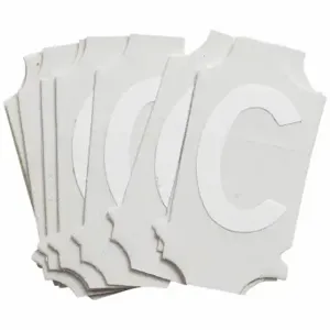 BRADY 5040P-C Numbers And Letters Labels, 1 Inch Character Height, Non-Reflective, Gothic, White, 10 PK | CT3GRN 800P57