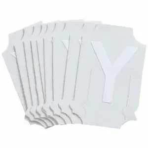 BRADY 5040P-Y Numbers And Letters Labels, 1 Inch Character Height, Non-Reflective, Gothic, White, 10 PK | CT3GRJ 800N66