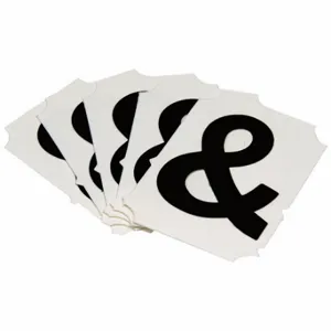 BRADY 5050P-& Numbers And Letters Labels, 2 Inch Character Height, Non-Reflective, Gothic, Black, 10 PK | CT3GVN 800N69