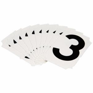 BRADY 5050P-3 Numbers And Letters Labels, 2 Inch Character Height, Non-Reflective, Gothic, Black, 10 PK | CT3GVX 800N73