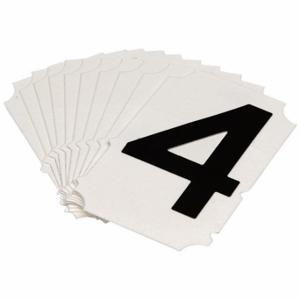 BRADY 5050P-4 Numbers And Letters Labels, 2 Inch Character Height, Non-Reflective, Gothic, Black, 10 PK | CT3GWR 800N74