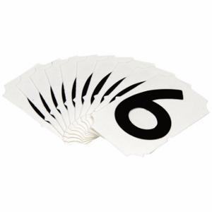 BRADY 5050P-6 Numbers And Letters Labels, 2 Inch Character Height, Non-Reflective, Gothic, Black, 10 PK | CT3GXC 800N76