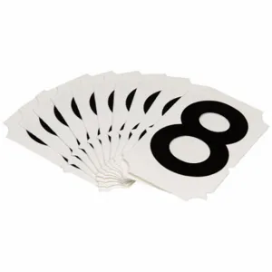 BRADY 5050P-8 Numbers And Letters Labels, 2 Inch Character Height, Non-Reflective, Gothic, Black, 10 PK | CT3GUX 800N78