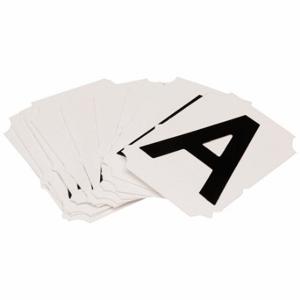BRADY 5050P-A Numbers And Letters Labels, 2 Inch Character Height, Non-Reflective, Gothic, Black, 10 PK | CT3KUV 800N80
