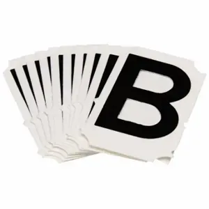 BRADY 5050P-B Numbers And Letters Labels, 2 Inch Character Height, Non-Reflective, Gothic, Black, 10 PK | CT3GXD 800N82