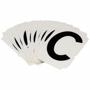 BRADY 5050P-C Numbers And Letters Labels, 2 Inch Character Height, Non-Reflective, Gothic, Black, 10 PK | CT3GWJ 800N83