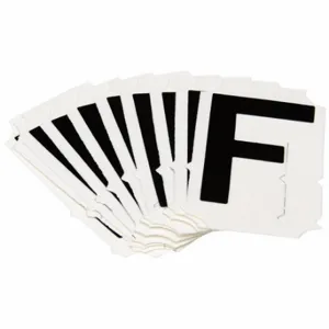 BRADY 5050P-F Numbers And Letters Labels, 2 Inch Character Height, Non-Reflective, Gothic, Black, 10 PK | CT3KLY 800N86