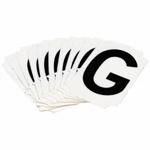 BRADY 5050P-G Numbers And Letters Labels, 2 Inch Character Height, Non-Reflective, Gothic, Black, 10 PK | CT3KLJ 800N87