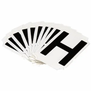 BRADY 5050P-H Numbers And Letters Labels, 2 Inch Character Height, Non-Reflective, Gothic, Black, 10 PK | CT3GWN 800N88