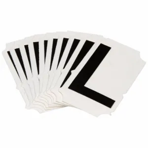 BRADY 5050P-L Numbers And Letters Labels, 2 Inch Character Height, Non-Reflective, Gothic, Black, 10 PK | CT3GXA 800N92