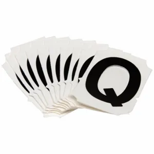 BRADY 5050P-Q Numbers And Letters Labels, 2 Inch Character Height, Non-Reflective, Gothic, Black, 10 PK | CT3GWH 800N98