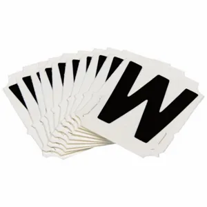 BRADY 5050P-W Numbers And Letters Labels, 2 Inch Character Height, Non-Reflective, Gothic, Black, 10 PK | CT3GYB 800NA4