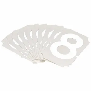 BRADY 5080P-8 Numbers And Letters Labels, 2 Inch Character Height, Non-Reflective, Gothic, White, 10 PK | CT3HAJ 800NC6