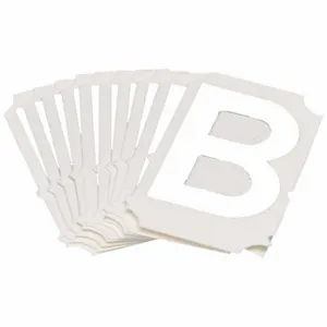 BRADY 5080P-B Numbers And Letters Labels, 2 Inch Character Height, Non-Reflective, Gothic, White, 10 PK | CT3GZW 800NC9