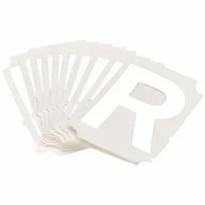 BRADY 5080P-R Numbers And Letters Labels, 2 Inch Character Height, Non-Reflective, Gothic, White, 10 PK | CT3KUX 800ND7