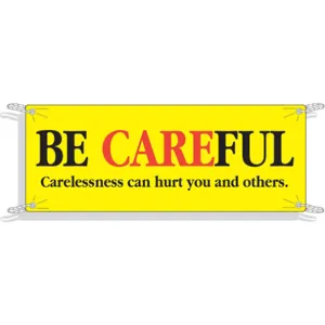 BRADY 50905 Safety Banner 42 x 120in Vinyl Text Eng | AE2RZF 4ZG99