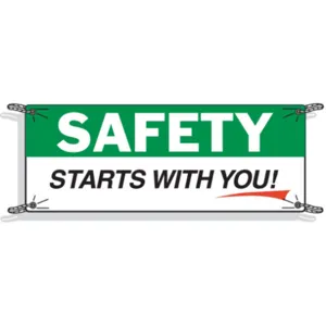 BRADY 50907 Safety Banner 42 x 120in Vinyl Text Eng | AE2TGE 4ZH02