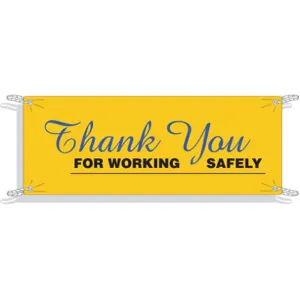 BRADY 50911 Safety Banner 42 x 120in Vinyl Text Eng | AE2TGJ 4ZH06