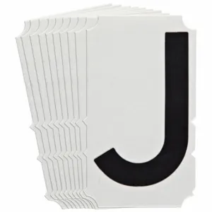 BRADY 5100P-J Numbers And Letters Labels, 3 Inch Character Height, Non-Reflective, Gothic, Black, 10 PK | CT3HBU 800NG6