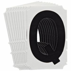BRADY 5100P-Q Numbers And Letters Labels, 3 Inch Character Height, Non-Reflective, Gothic, Black, 10 PK | CT3HFD 800NH4
