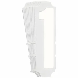 BRADY 5130P-1 Numbers And Letters Labels, 3 Inch Character Height, Non-Reflective, Gothic, White, 10 PK | CT3HLN 800NJ5