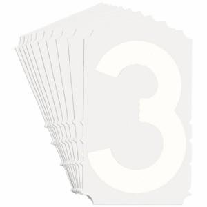BRADY 5130P-3 Numbers And Letters Labels, 3 Inch Character Height, Non-Reflective, Gothic, White, 10 PK | CT3HMB 800NJ7