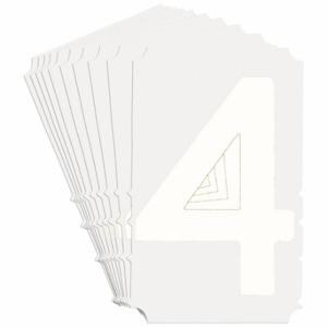 BRADY 5130P-4 Numbers And Letters Labels, 3 Inch Character Height, Non-Reflective, Gothic, White, 10 PK | CT3HKX 800NJ8