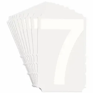 BRADY 5130P-7 Numbers And Letters Labels, 3 Inch Character Height, Non-Reflective, Gothic, White, 10 PK | CT3HMC 800NK1