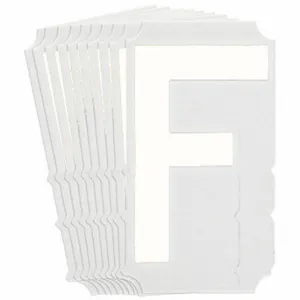 BRADY 5130P-F Numbers And Letters Labels, 3 Inch Character Height, Non-Reflective, Gothic, White, 10 PK | CT3KTU 800NL0