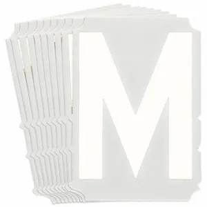 BRADY 5130P-M Numbers And Letters Labels, 3 Inch Character Height, Non-Reflective, Gothic, White, 10 PK | CT3HLL 800P75