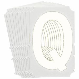 BRADY 5130P-Q Numbers And Letters Labels, 3 Inch Character Height, Non-Reflective, Gothic, White, 10 PK | CT3HLH 800P79