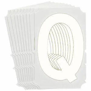 BRADY 5130P-Q Numbers And Letters Labels, 3 Inch Character Height, Non-Reflective, Gothic, White, 10 PK | CT3HLH 800P79