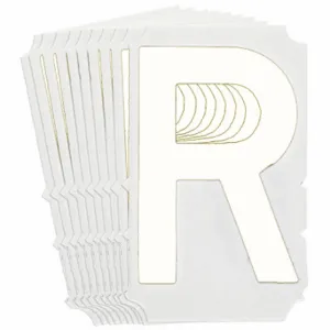 BRADY 5130P-R Numbers And Letters Labels, 3 Inch Character Height, Non-Reflective, Gothic, White, 10 PK | CT3KLN 800P80