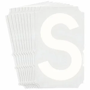 BRADY 5130P-S Numbers And Letters Labels, 3 Inch Character Height, Non-Reflective, Gothic, White, 10 PK | CT3HLW 800P81