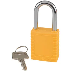 BRADY 51346 Lockout Padlock Keyed Different Yellow 1/4 Inch - Pack Of 6 | AC3ZJL 2XU69