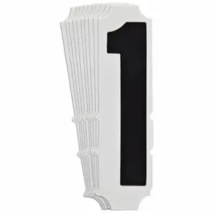 BRADY 5140P-1 Numbers And Letters Labels, 4 Inch Character Height, Non-Reflective, Gothic, Black, 10 PK | CT3HNB 800NL8