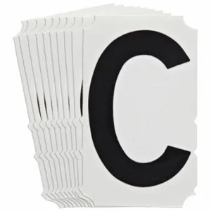 BRADY 5140P-C Numbers And Letters Labels, 4 Inch Character Height, Non-Reflective, Gothic, Black, 10 PK | CT3HMW 800NN0