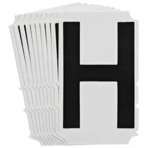 BRADY 5140P-H Numbers And Letters Labels, 4 Inch Character Height, Non-Reflective, Gothic, Black, 10 PK | CT3HNX 800NN5